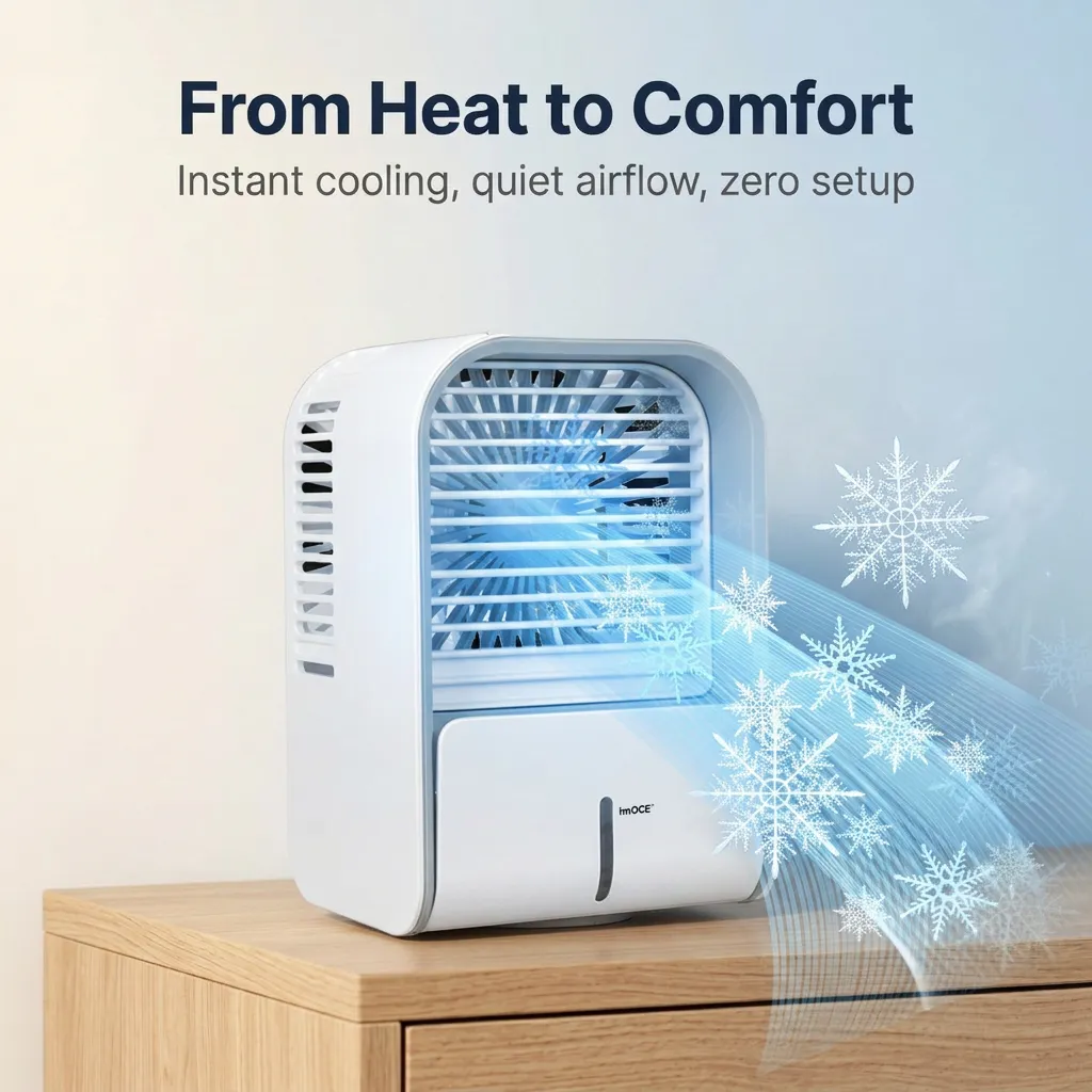 From Heat to Comfort — Frostcooler delivers instant cooling, quiet airflow, and zero setup